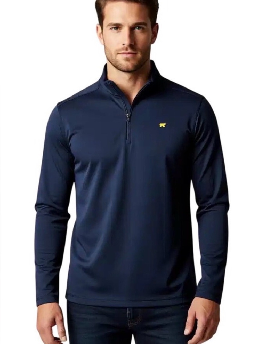 Jack Nicklaus mood indigo strip long sleeve 1/4 zipper